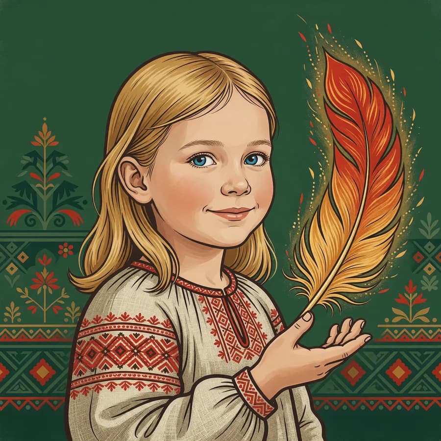 Василиса и перо Жар-птицы: сцена 1, пример иллюстрации
