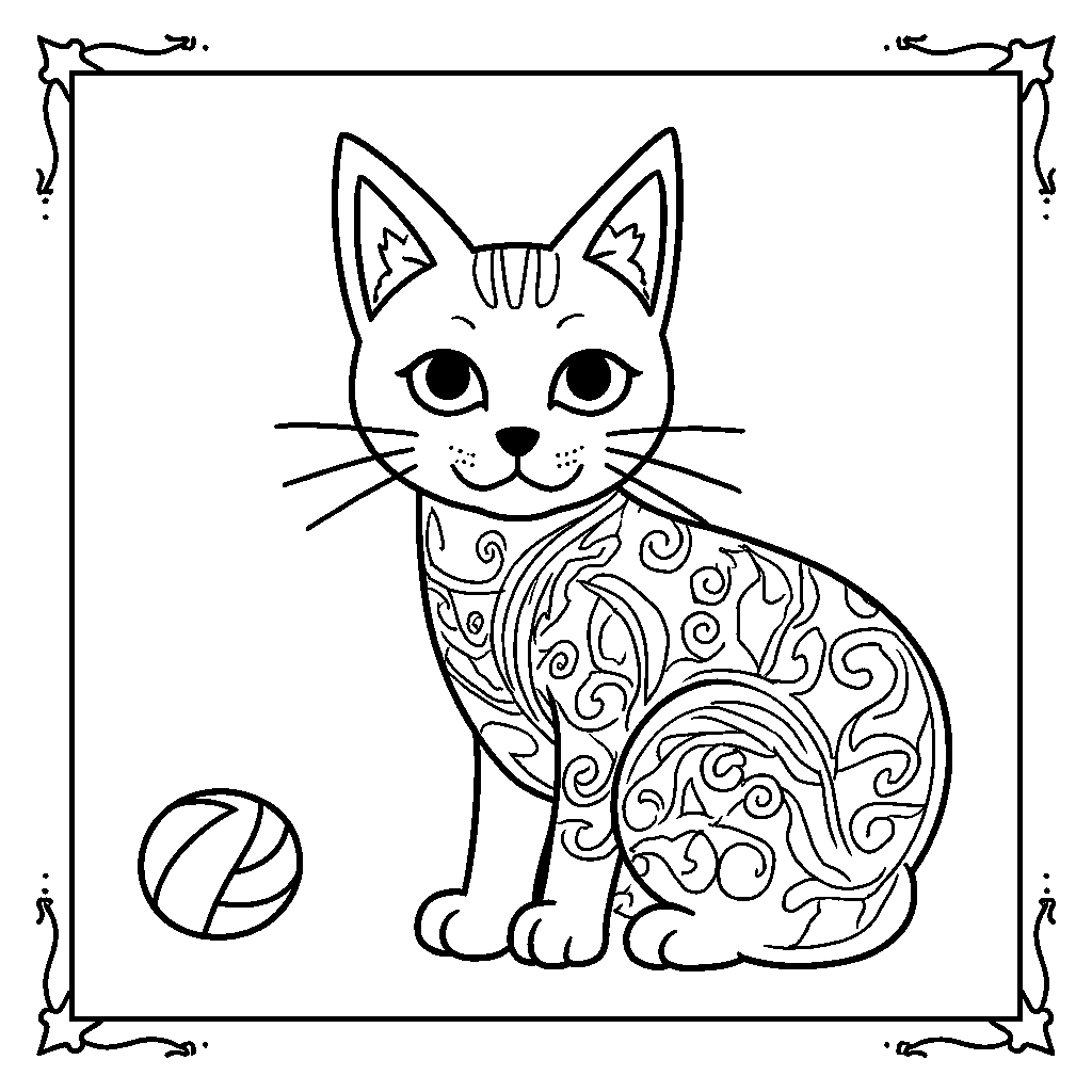 Раскраска «Кошки» для детей 7-8 лет