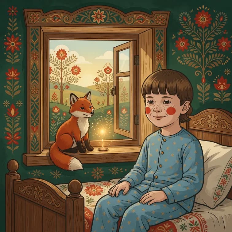 Сцена из книги в стиле «Народный/Билибинский»
